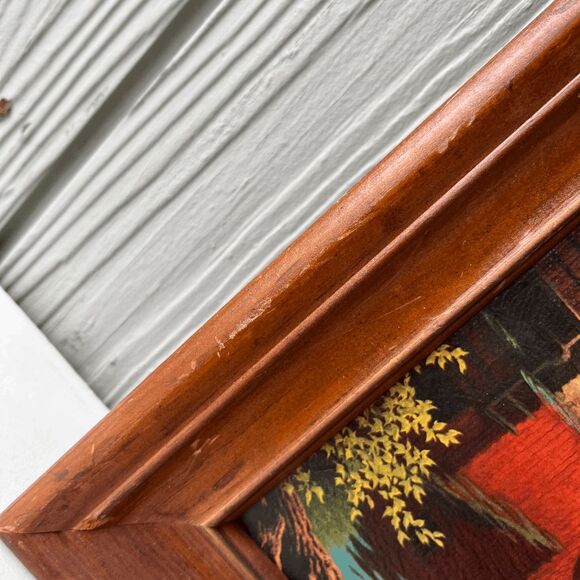 VTG Paul Detlefsen “Old Mill Stream” Textured Print 8x10 Wood Frame Sheffield - Picture 7 of 9